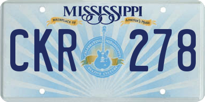 MS license plate CKR278