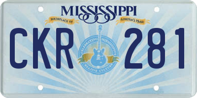 MS license plate CKR281