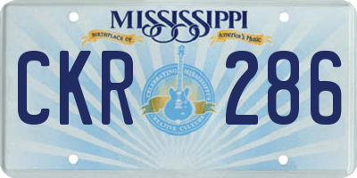 MS license plate CKR286