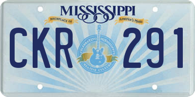 MS license plate CKR291