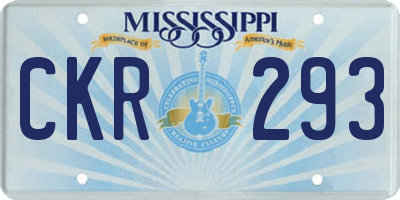 MS license plate CKR293
