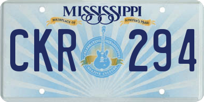 MS license plate CKR294