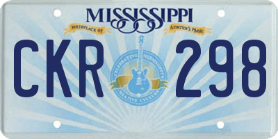 MS license plate CKR298