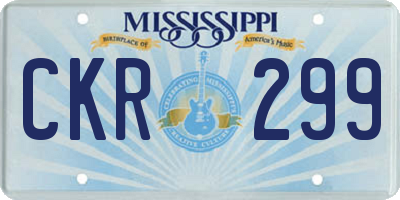 MS license plate CKR299