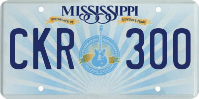 MS license plate CKR300