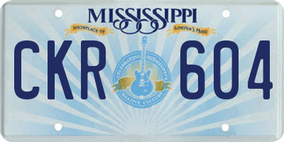 MS license plate CKR604