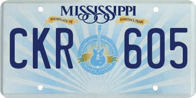 MS license plate CKR605