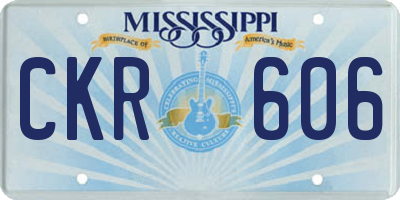 MS license plate CKR606