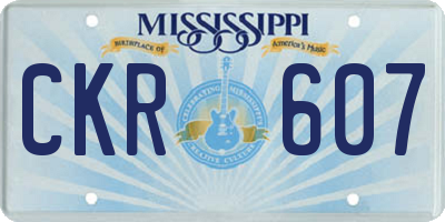 MS license plate CKR607