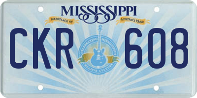 MS license plate CKR608