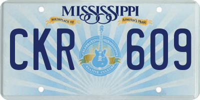 MS license plate CKR609