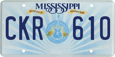 MS license plate CKR610