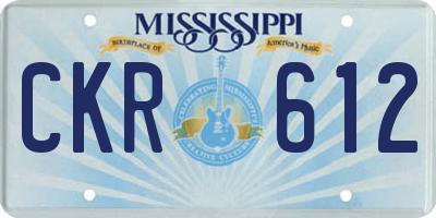 MS license plate CKR612