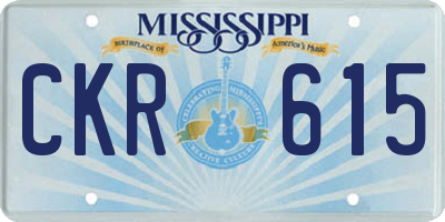 MS license plate CKR615