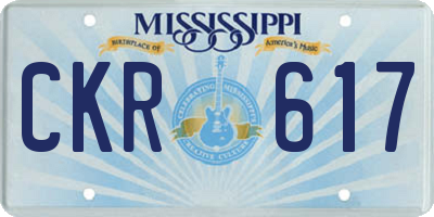 MS license plate CKR617