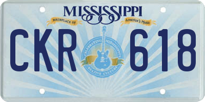 MS license plate CKR618