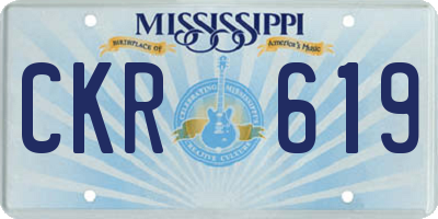 MS license plate CKR619