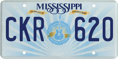 MS license plate CKR620