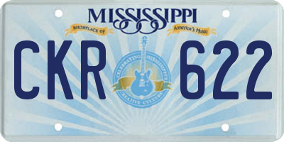 MS license plate CKR622