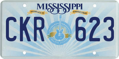 MS license plate CKR623