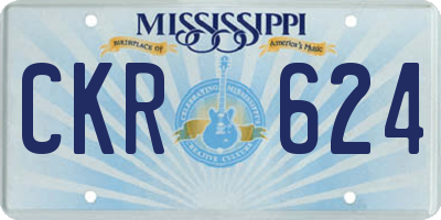 MS license plate CKR624