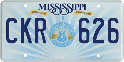 MS license plate CKR626
