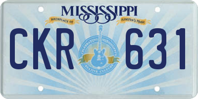MS license plate CKR631