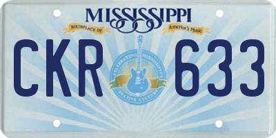 MS license plate CKR633
