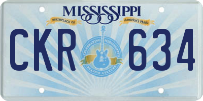 MS license plate CKR634