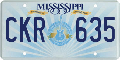 MS license plate CKR635