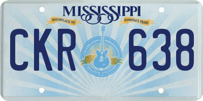 MS license plate CKR638