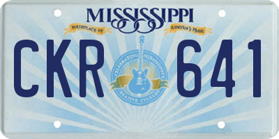 MS license plate CKR641