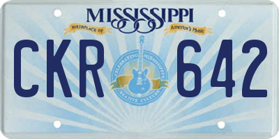MS license plate CKR642