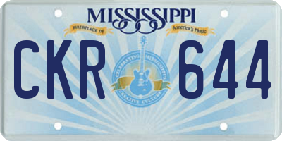 MS license plate CKR644