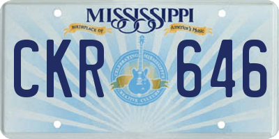 MS license plate CKR646
