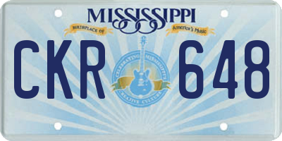MS license plate CKR648
