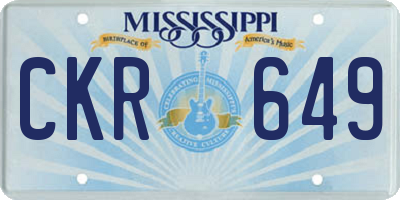 MS license plate CKR649