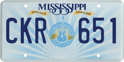 MS license plate CKR651