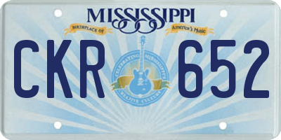MS license plate CKR652