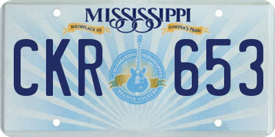 MS license plate CKR653