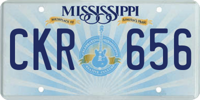 MS license plate CKR656