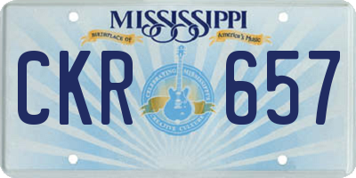 MS license plate CKR657