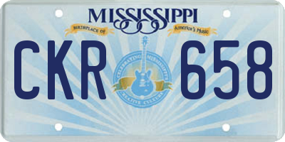 MS license plate CKR658