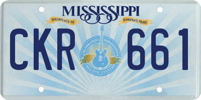 MS license plate CKR661