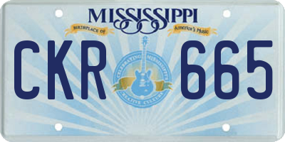 MS license plate CKR665