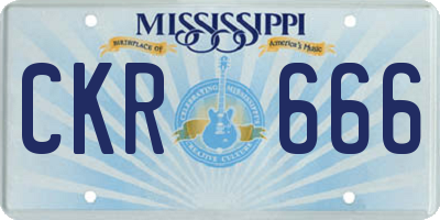 MS license plate CKR666
