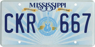 MS license plate CKR667