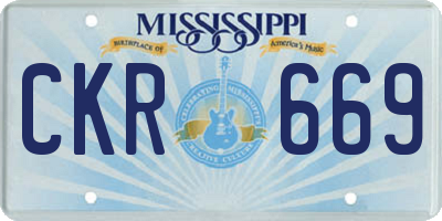 MS license plate CKR669