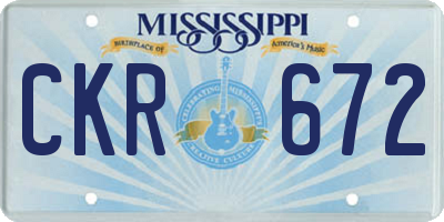 MS license plate CKR672