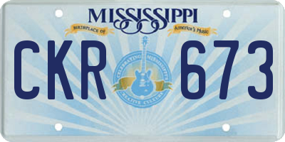 MS license plate CKR673